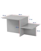 Table basse Harmony grise - 80x40x40 cm
