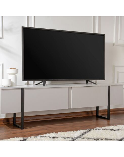 Meuble TV Serenity gris/noir - 180x50x29.5 cm