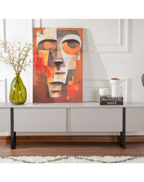 Meuble TV Serenity gris/noir - 180x50x29.5 cm
