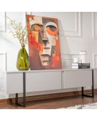 Meuble TV Serenity gris/noir - 180x50x29.5 cm