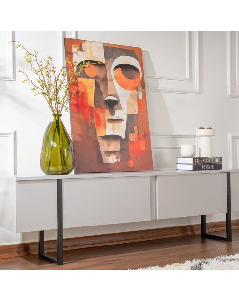 Meuble TV Serenity gris/noir - 180x50x29.5 cm