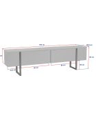 Meuble TV Serenity gris/noir - 180x50x29.5 cm
