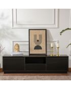 Meuble TV Vanguard bois noir - 160x42x29.5 cm