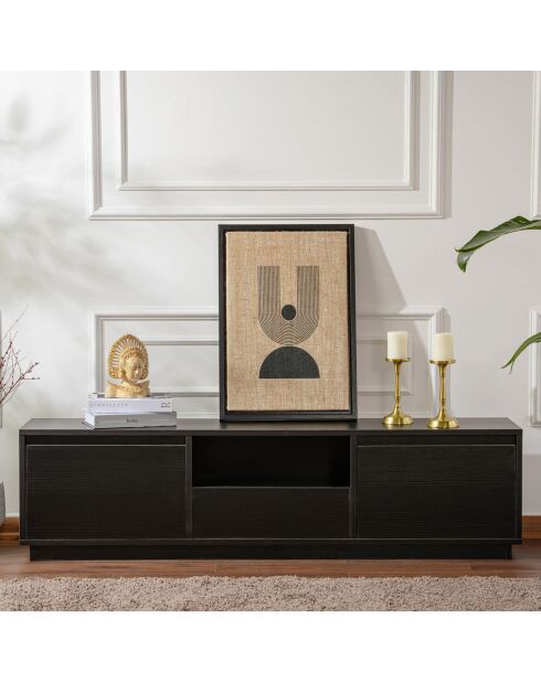 Meuble TV Vanguard bois noir - 160x42x29.5 cm