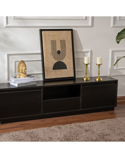 Meuble TV Vanguard bois noir - 160x42x29.5 cm