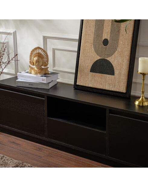 Meuble TV Vanguard bois noir - 160x42x29.5 cm