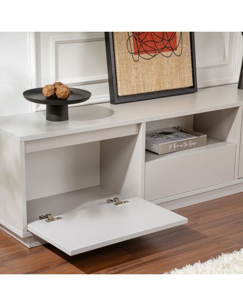 Meuble TV Vanguard gris - 160x42x29.5 cm