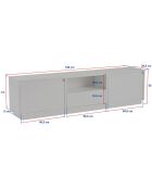 Meuble TV Vanguard gris - 160x42x29.5 cm