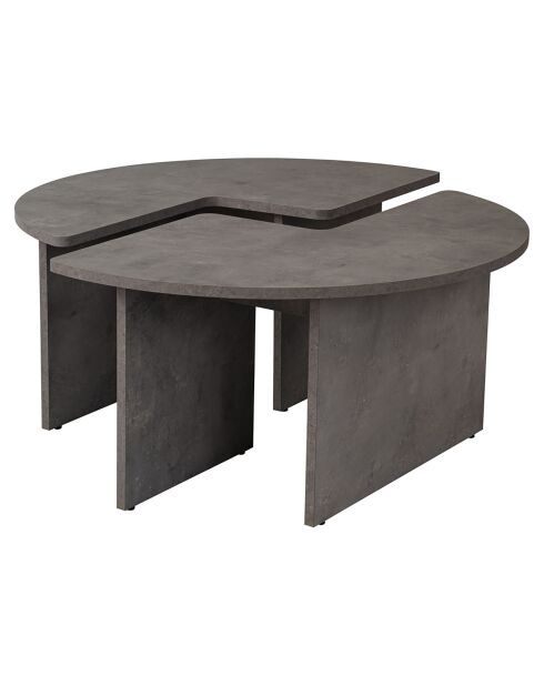 Table basse Moira gris béton - Ø90x41 cm
