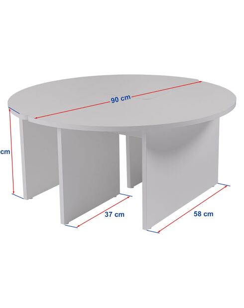 Table basse Moira gris béton - Ø90x41 cm