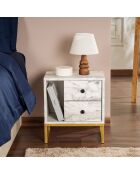 Table de chevet Glimmer marbre freesia/or - 45.2x50x29.5 cm