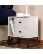 Table de chevet Glimmer gris/noir - 45.2x50x29.5 cm