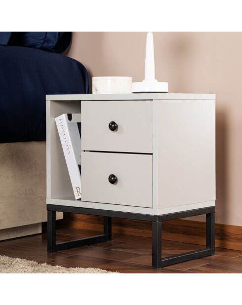 Table de chevet Glimmer gris/noir - 45.2x50x29.5 cm