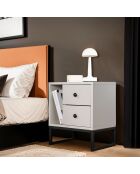 Table de chevet Glimmer gris/noir - 45.2x50x29.5 cm