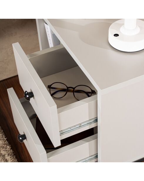 Table de chevet Glimmer gris/noir - 45.2x50x29.5 cm