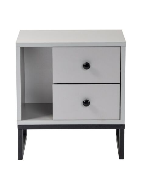Table de chevet Glimmer gris/noir - 45.2x50x29.5 cm