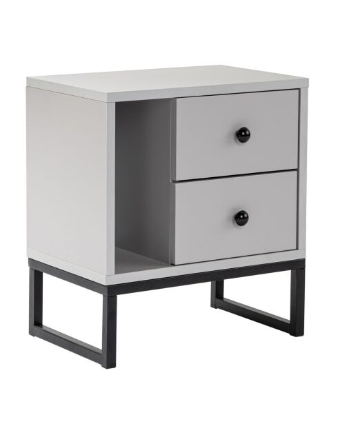 Table de chevet Glimmer gris/noir - 45.2x50x29.5 cm