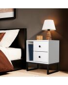 Table de chevet Glimmer blanc/noir - 45.2x50x29.5 cm