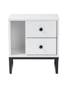 Table de chevet Glimmer blanc/noir - 45.2x50x29.5 cm