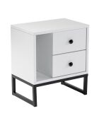 Table de chevet Glimmer blanc/noir - 45.2x50x29.5 cm