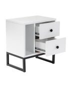 Table de chevet Glimmer blanc/noir - 45.2x50x29.5 cm