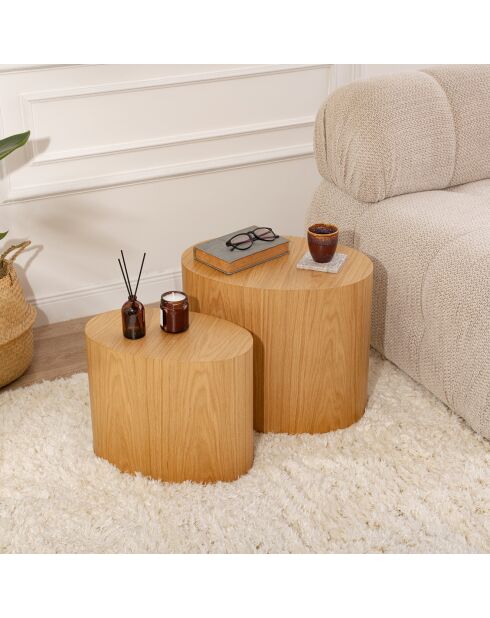2 Tables d'appoint Elipse chêne