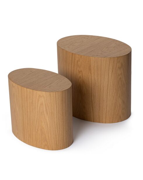 2 Tables d'appoint Elipse chêne