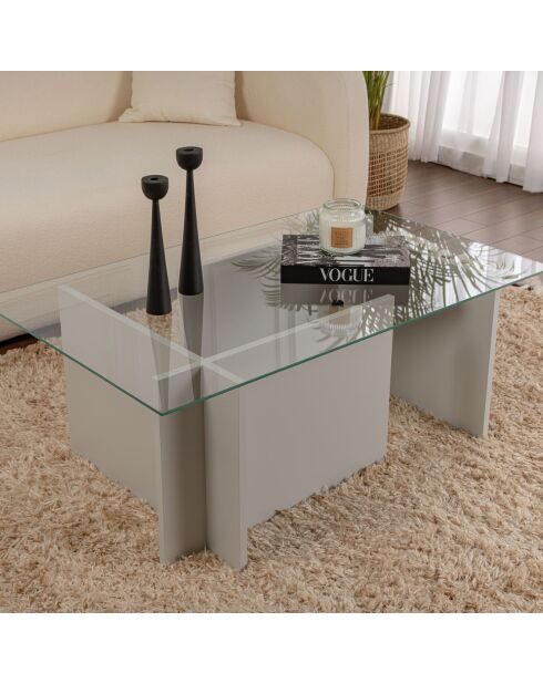 Table basse Vetrino grise - 105x40x65 cm