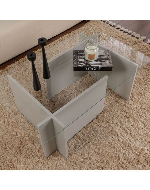 Table basse Vetrino grise - 105x40x65 cm