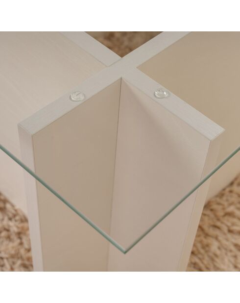 Table basse Vetrino bois blanc - 105x40x65 cm