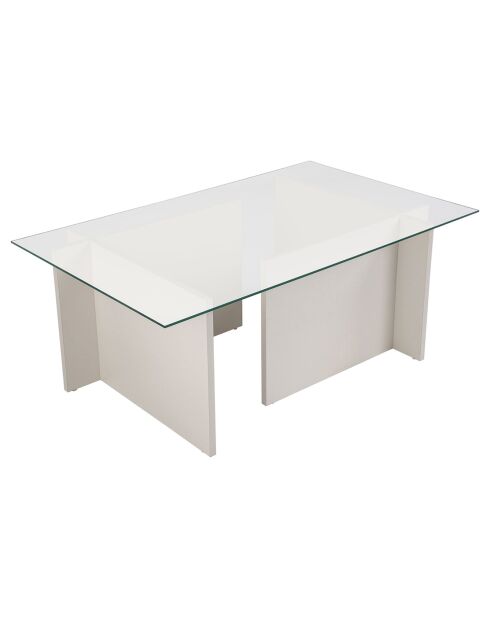 Table basse Vetrino bois blanc - 105x40x65 cm
