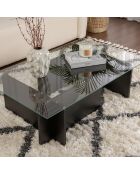 Table basse Flavio bois noir - 105x30x65 cm