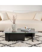 Table basse Flavio bois noir - 105x30x65 cm