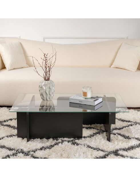 Table basse Flavio bois noir - 105x30x65 cm