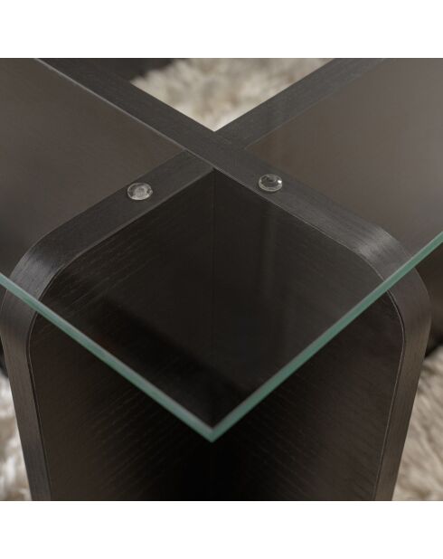 Table basse Flavio bois noir - 105x30x65 cm