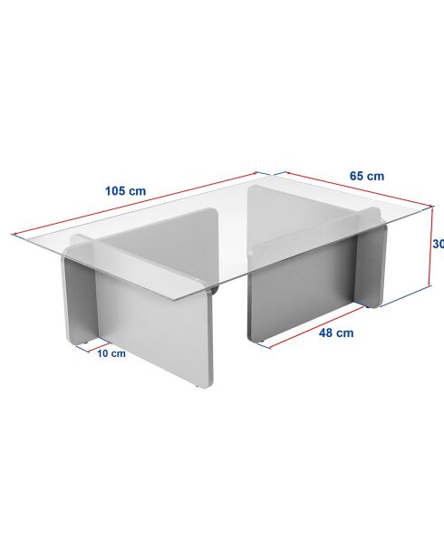 Table basse Flavio bois noir - 105x30x65 cm