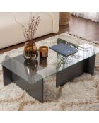 Table basse Flavio anthracite - 105x30x65 cm