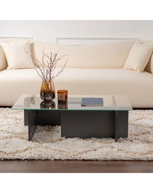 Table basse Flavio anthracite - 105x30x65 cm