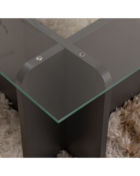 Table basse Flavio anthracite - 105x30x65 cm