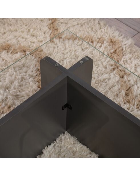 Table basse Flavio anthracite - 105x30x65 cm