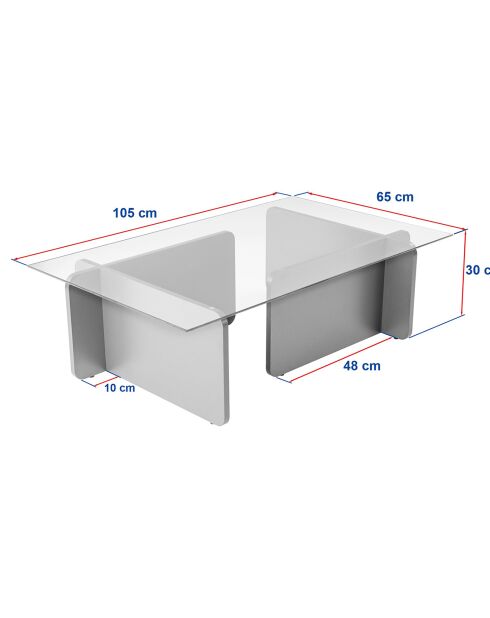 Table basse Flavio anthracite - 105x30x65 cm