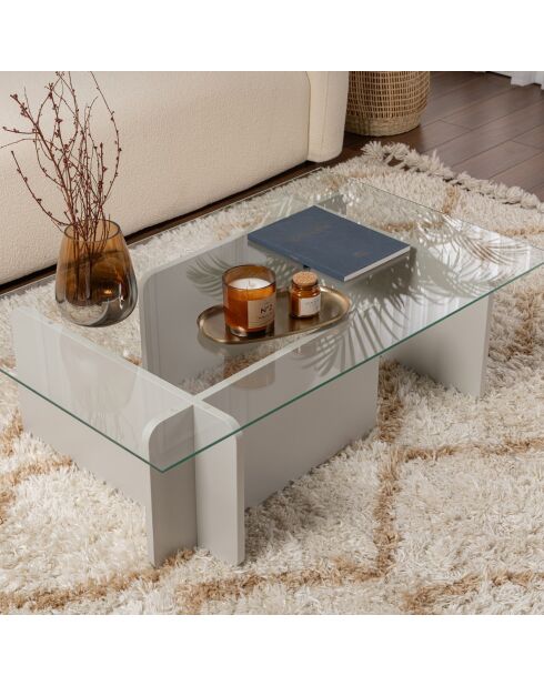 Table basse Flavio grise - 105x30x65 cm
