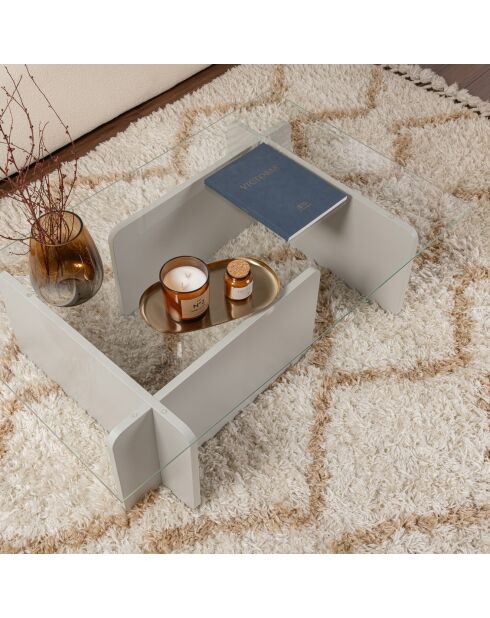 Table basse Flavio grise - 105x30x65 cm
