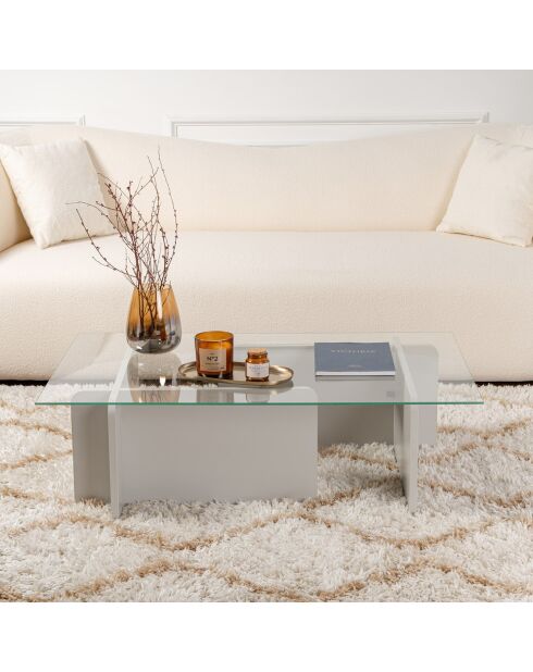 Table basse Flavio grise - 105x30x65 cm