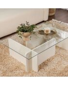 Table basse Flavio bois blanc - 105x30x65 cm