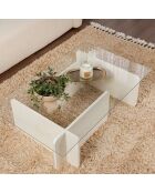 Table basse Flavio bois blanc - 105x30x65 cm