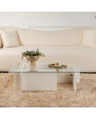 Table basse Flavio bois blanc - 105x30x65 cm