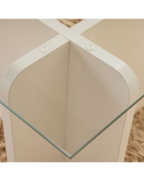 Table basse Flavio bois blanc - 105x30x65 cm