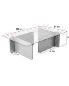 Table basse Flavio bois blanc - 105x30x65 cm