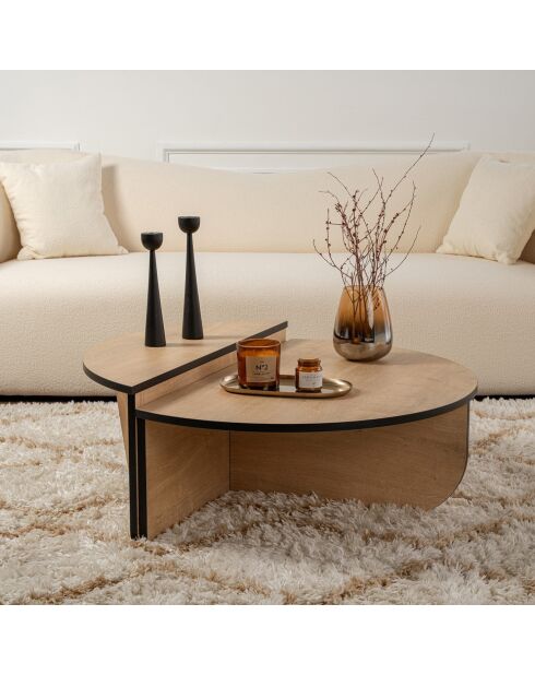 Table basse Orion chêne miel/noir